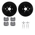 Dynamic Friction Co 8312-13032, Rotors-Drilled, Slotted-BLK w/ 3000 Series Ceramic Brake Pads incl. Hardware, Zinc Coat 8312-13032